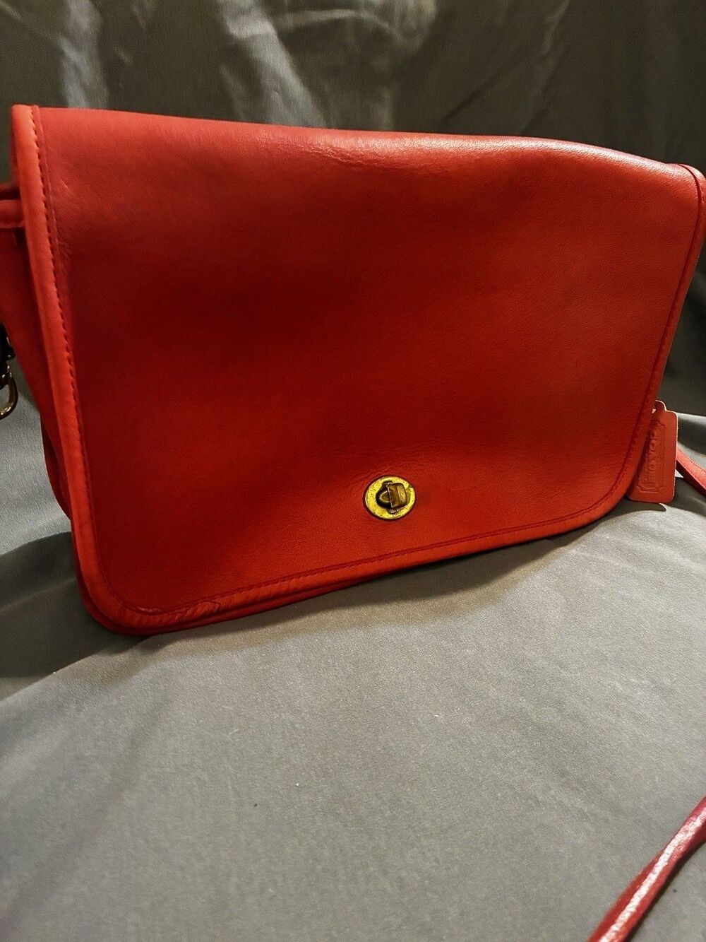 Vintage 1980s Coach Bag Convertible Clutch 9635 Red Made In NYC - Picture 9 of 16
